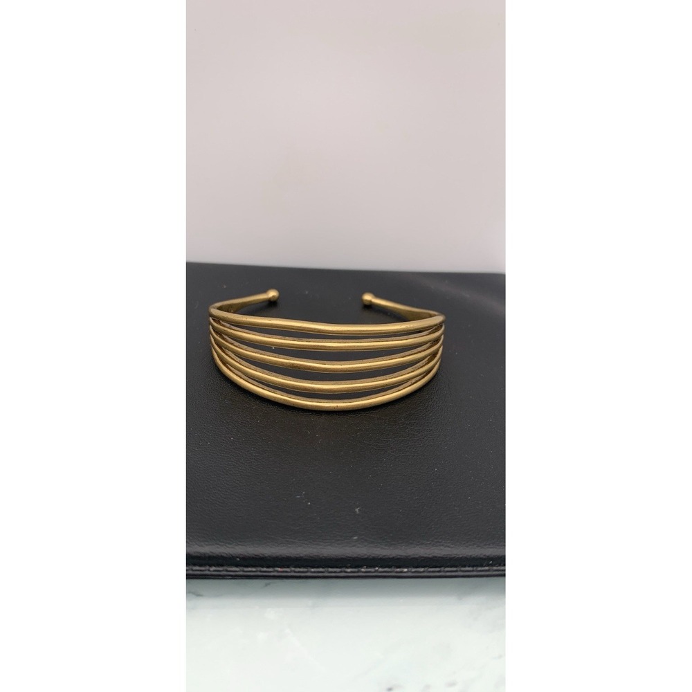 Lucky Brand Antiqued Gold Tone Layered Cuff Bracelet
